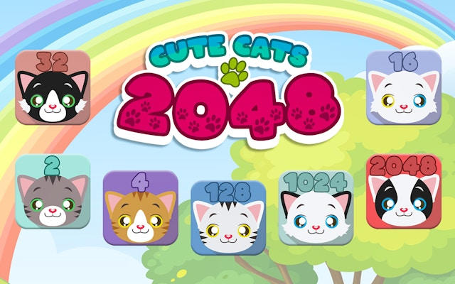 Cute Cats 2048 Merge Puzzle